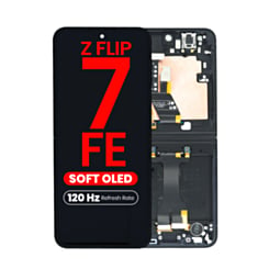 OLED Assembly with Frame for Galaxy Z Flip 7 FE F761 (BLACK) (US & International) (Aftermarket Plus Soft Oled / 120 Hz)
