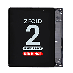 OLED Assembly with Frame for Galaxy Z Fold 2 F916U (MYSTIC BLACK w/ RED HINGE) (Service Pack)