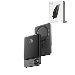 Magnetic Wireless Power Bank with LED Display (GRAY) (10000 mAh) (Only Ground Shipping)