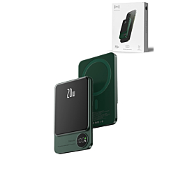 Magnetic Wireless Power Bank with LED Display (GREEN) (10000 mAh) (Only Ground Shipping)