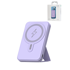 MagSafe Foldable Magnetic Power Bank (PURPLE) 15W Wireless  / 20W PD Power Bank with USB-C (5000 mAh) (Only Ground Shipping)