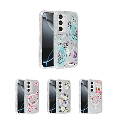 Flower Design Transparent Case with Wireless Charger for Galaxy S23 Plus (Only Ground Shipping)
