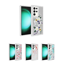 Flower Design Transparent Case with Wireless Charger for Galaxy S24 Ultra (Only Ground Shipping)