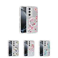Flower Design Transparent Case with Wireless Charger for Galaxy S24FE (Only Ground Shipping)
