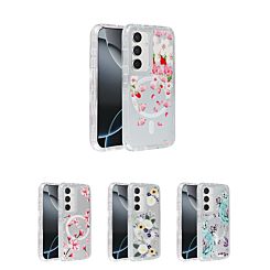 Flower Design Transparent Case with Wireless Charger for Galaxy S24 / S25 (Only Ground Shipping)