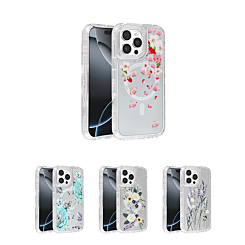 Flower Design Transparent Case with Wireless Charger for iPhone 12 / 12 Pro (Only Ground Shipping)