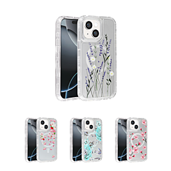 Flower Design Transparent Case with Wireless Charger for iPhone 13 / 14 (Only Ground Shipping)