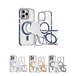 Thin Magnetic Clear Case with Camera Stand Kickstand for iPhone 15 Pro (Only Ground Shipping)