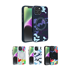 Flower Design Wireless Charging Case for iPhone 14 Plus / 15 Plus (Only Ground Shipping)