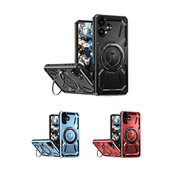 Full-Body Rugged Shockproof Case with Built-in Ring Holder for Galaxy A06 (Only Ground Shipping)