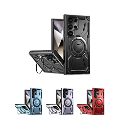 Full-Body Rugged Shockproof Case with Built-in Ring Holder for Galaxy S24 Ultra (Only Ground Shipping)