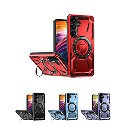 Full-Body Rugged Shockproof Case with Built-in Ring Holder for Galaxy S24FE (Only Ground Shipping)