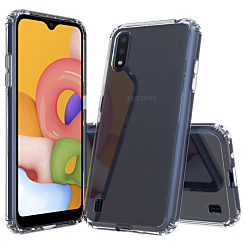 Galaxy A01 Hybrid Case with Air Cushion Technology - Clear (Only Ground Shipping)