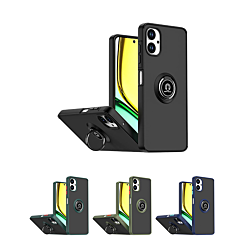 Galaxy A06 Hard PC Rear / Soft TPU Colorful Border Case with I-ring Holder (Only Ground Shipping)