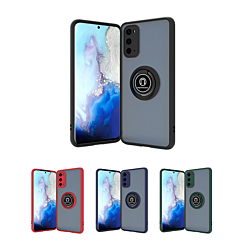 Galaxy S20 Hard PC Rear / Soft TPU Colorful Border Case with I-ring Holder