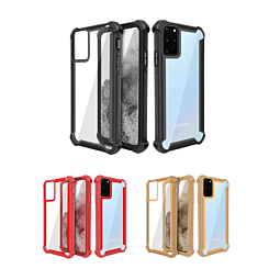 Galaxy S20 Plus 3in1 Hybrid Clear Soft TPU Hard PC Back Cover Case