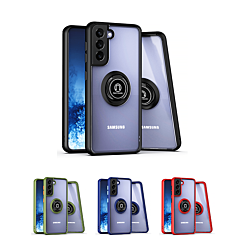 Galaxy S22 Hard PC Rear / Soft TPU Colorful Border Case with I-ring Holder (Only Ground Shipping)