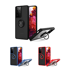 Galaxy S22 Ultra Hard PC Rear / Soft TPU Colorful Border Case with I-ring Holder (Only Ground Shipping)