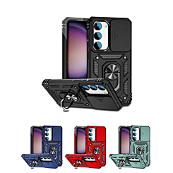 Galaxy S23 Dual Layers Hybrid Case with Metal Ring & Camera Protector