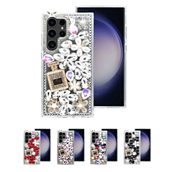 Galaxy S24 Ultra Crystal Flower Perfume Silicone Hard Case