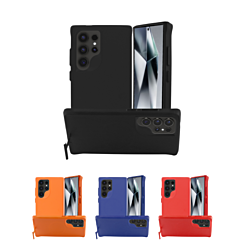 Galaxy S24 Ultra Wireless Charger Silicone Case with Metal Kickstand