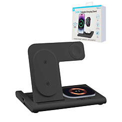 3-in-1 Wireless Charger Stand Fast Charging Station (BLACK) (Only Ground Shipping)