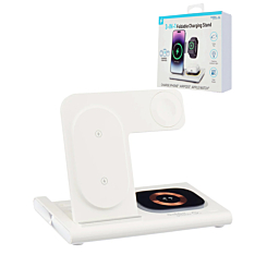 3-in-1 Wireless Charger Stand Fast Charging Station (WHITE) (Only Ground Shipping)