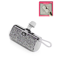 Brookstone Mini Diamond Power Bank with Built in USB C-L (WHITE) (2000mAh) (Only Ground Shipping)
