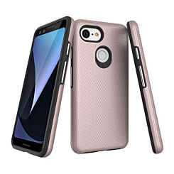 Google Pixel 3 Shock Absorption Protective Dual Layer Case- ROSE GOLD (Only Ground Shipping)