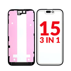 Stock up on the 3-in-1 front glass, frame, and OCA for iPhone 15, G Plus OCA Pro.