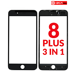 3in1 (Front Glass + Frame + OCA) (2 Pack) (BLACK) for iPhone 8 Plus (G+ Oca Pro)