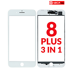 3in1 (Front Glass + Frame + OCA) (2 Pack) (WHITE) for iPhone 8 Plus (G+ Oca Pro)