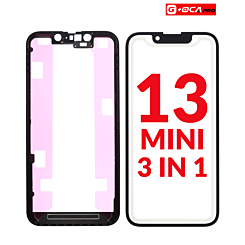 Buy the Premium 3-in-1 Front Glass, Frame, and OCA for iPhone 13 Mini G Plus OCA Pro.

