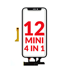 Purchase the 4-in-1 set for iPhone 12 Mini, which includes front glass, frame, short touch, and OCA — No IC — G+ Oca Pro.
