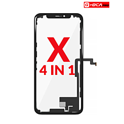 Order the 4-in-1 set for iPhone X, which includes Front Glass, Frame, Long Touch, and OCA – G+ Oca Pro.
