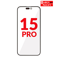 Purchase the front glass with OCA pack of 5 for iPhone 15 Pro G+ OCA Pro.

