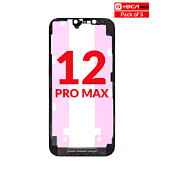 Buy the premium metal frame, pack of 5, for iPhone 12 Pro Max, G Plus OCA Pro.







