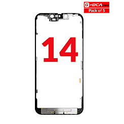 Stock up on the pack of 5 premium metal frames for iPhone 14 G+ OCA Pro.