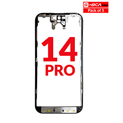 Stock up on the premium pack of 5 metal frames for iPhone 14 Pro, G+ OCA Pro version.
