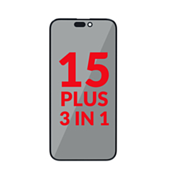 Stock up on the 3-in-1 front glass, polarizer film, and OCA for iPhone 15 Plus.