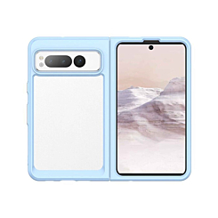 Google Pixel Fold Hybrid Bumper Transparent Case - BLUE (Only Ground Shipping)