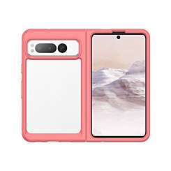 Google Pixel Fold Hybrid Bumper Transparent Case - PINK (Only Ground Shipping)
