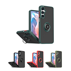 Hard PC Rear / Soft TPU Colorful Border Case with I-ring Holder for Galaxy A16 (Only Ground Shipping)