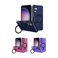 Hard PC Shockproof Case w /Ring Holder for Galaxy S24 / S25 (Only Ground Shipping)