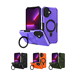 Hard PC Shockproof Case w /Ring Holder for iPhone 16 (Only Ground Shipping)