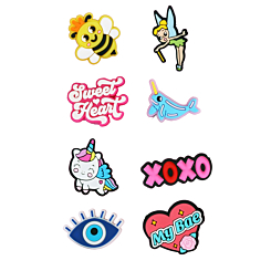 Fashion Charms Set for Handle Cases (8 Piece Set) - GIRL 4 (Only Ground Shipping)