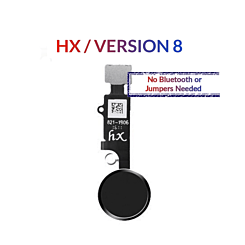Shop the black Home Button solution flex cable for iPhone 8 Plus, 8, SE 2020, 7 Plus, and 7 – HX version 8, no Bluetooth or jumpers needed.