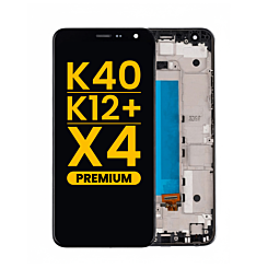LCD Assembly with Frame for LG K40 (X420) / K12 Plus / X4 (2019) (BLACK) (Premium)