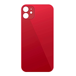 Stock up on the Back Glass with a bigger camera hole for iPhone 11, no logo, in red.