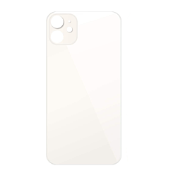 Buy the Back Glass with a bigger camera hole for iPhone 11, no logo, in white.